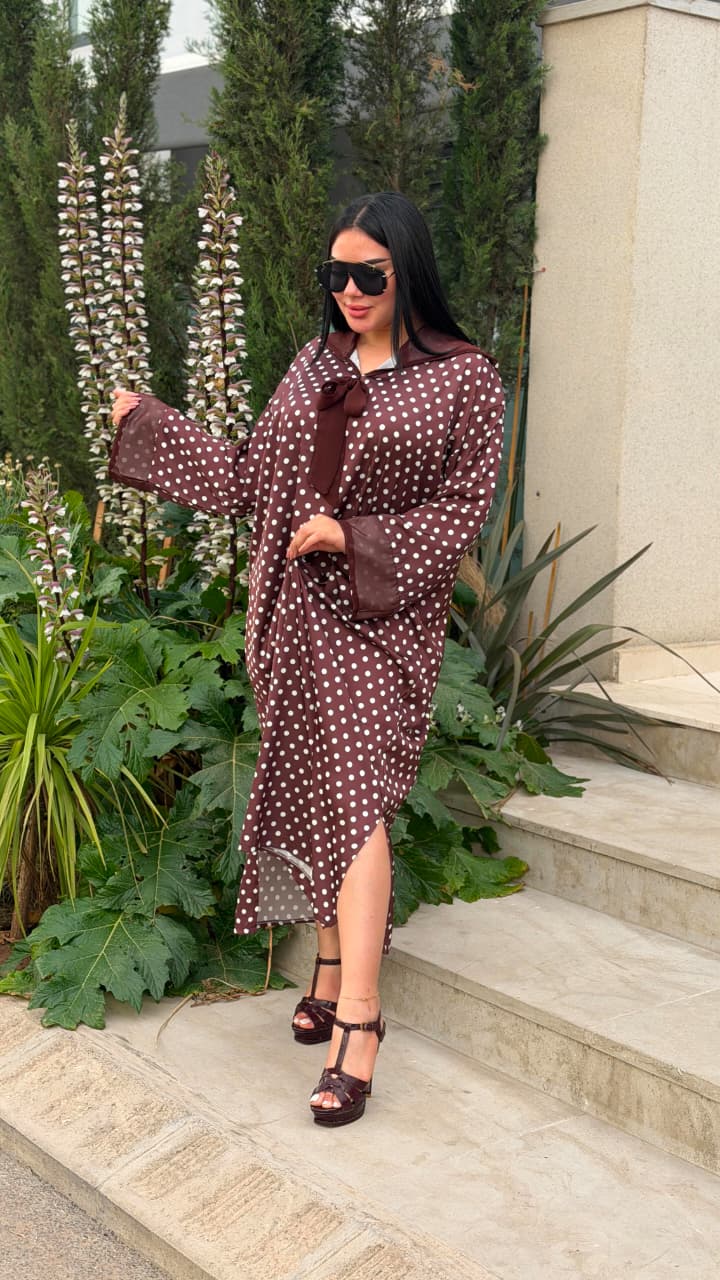 جلابة الصيف من توب كريب ساتيني خفيف- dalia