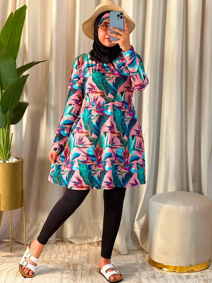 بوركيني سيكليزم مكون من تلات قطع للمحجبات و غير المحجبات